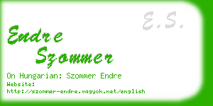 endre szommer business card